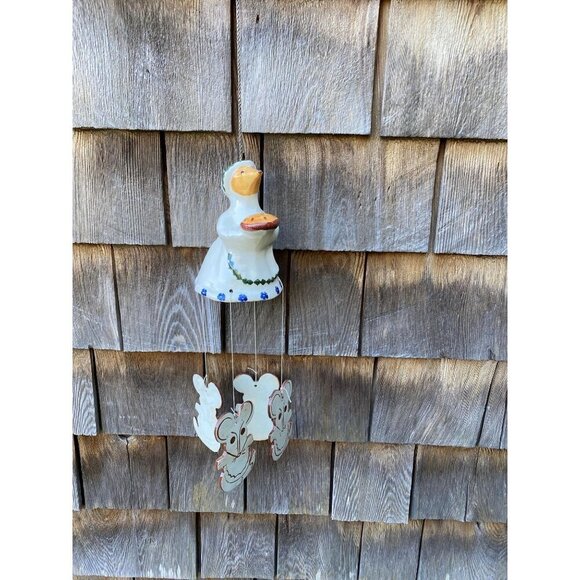 Vintage Miss Mouse Windchimes, Miss Mouse with Bonnet, Mouse with Pie Windchimes - Picture 8 of 10